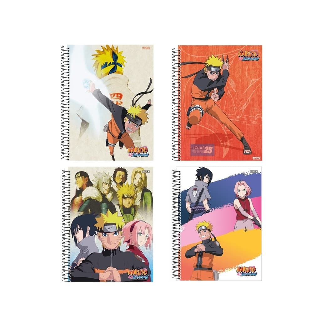 Naruto Caderno 80fls 1mat Universitário Capa Dura Espiral