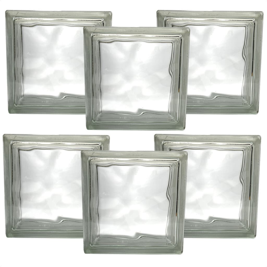 Vidro Bloco  Kit 6 Tijolos De Incolor Conforto Visual 19x19