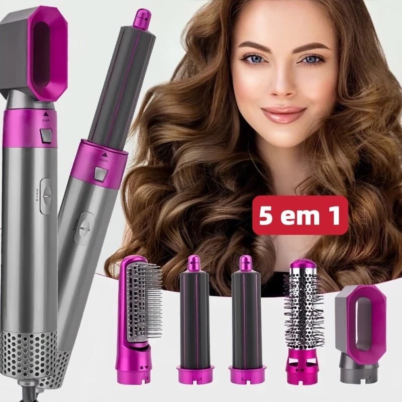 Escova 5 em 1 Secador, Pente, Modelador, Aumenta volume Profissional 110V