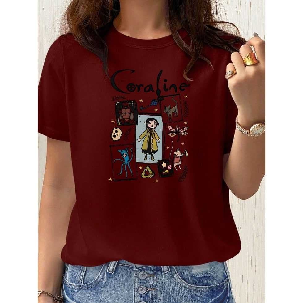 Camisa Feminina Coraline Movie Filme Desenho Lançamento  ENVIO IMEDIATO