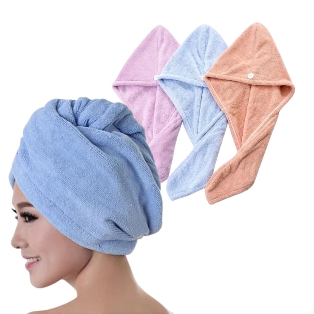 Toalha de Cabeça Secar Cabelo em Microfibra Beleza Express