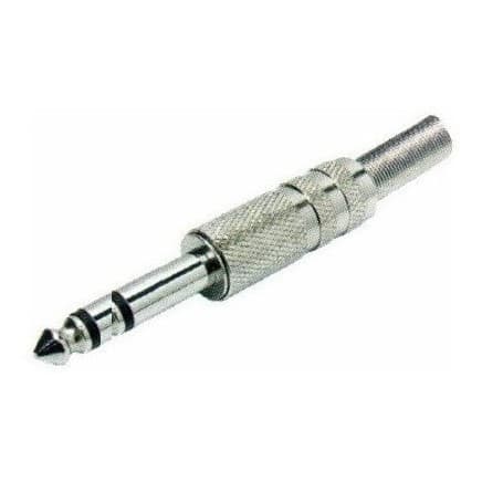 Kit 5 Peças Plug P10 Stereo Metal 6,35mm Para Cabo