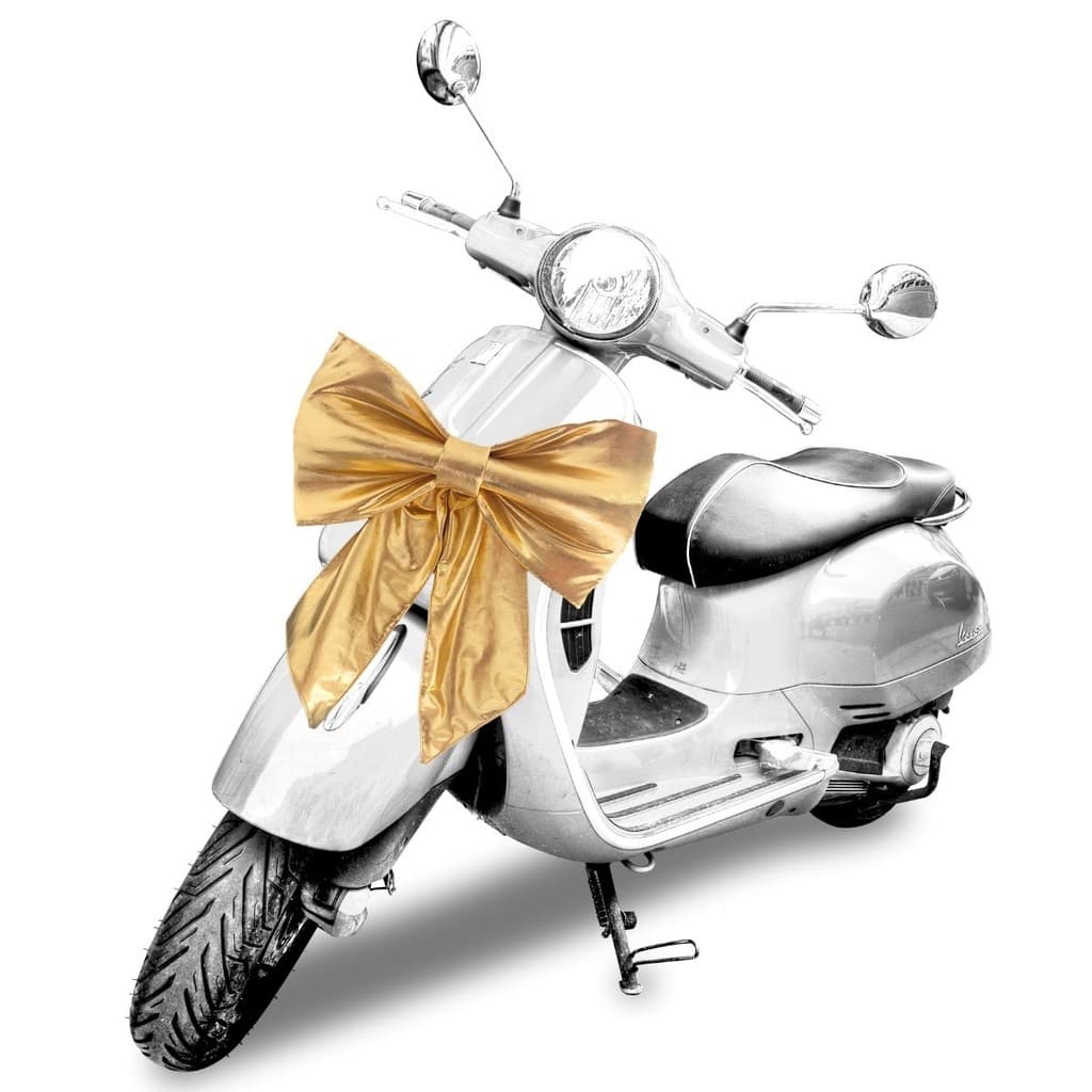 Laço Gigante Dourado Moto Inauguração Natal Decoração