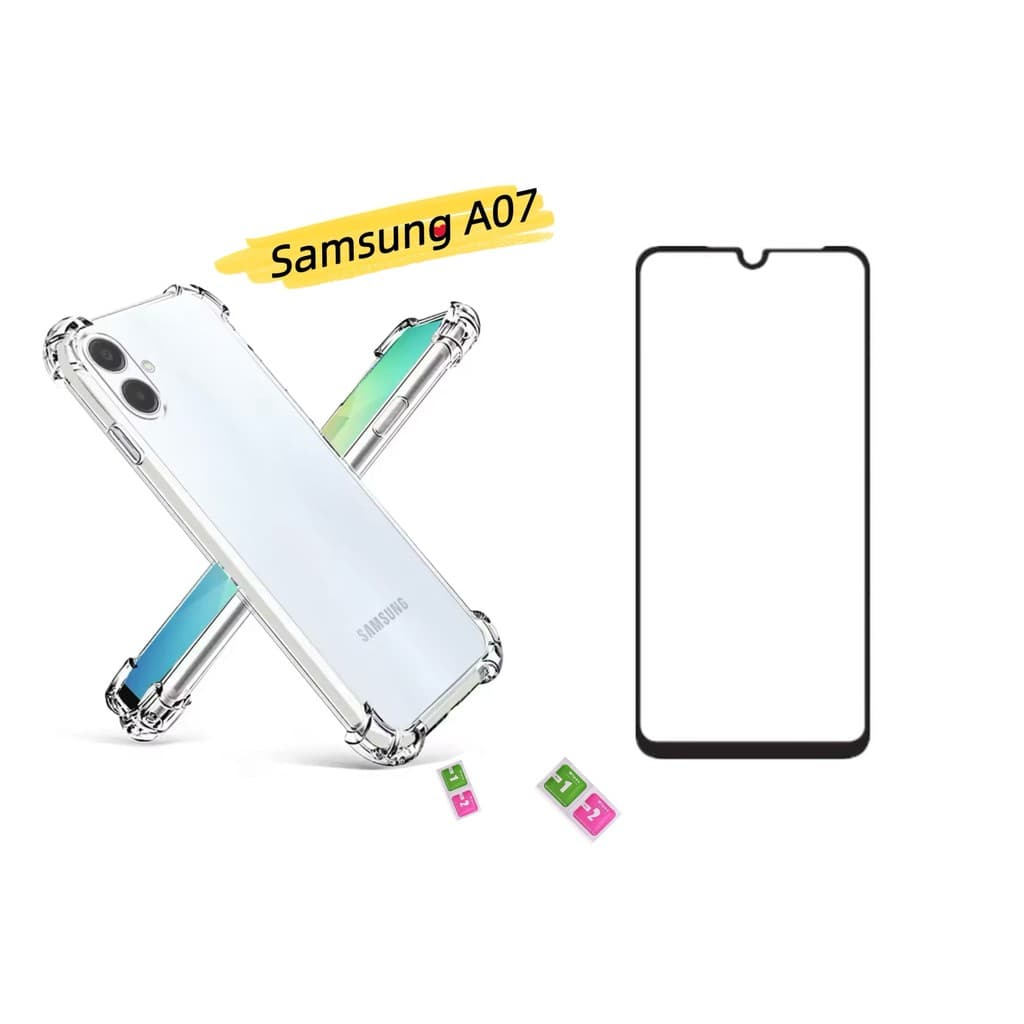 Capinha Para Samsung A07 Anti Impacto Transparente + película Vrido 3D / 9D