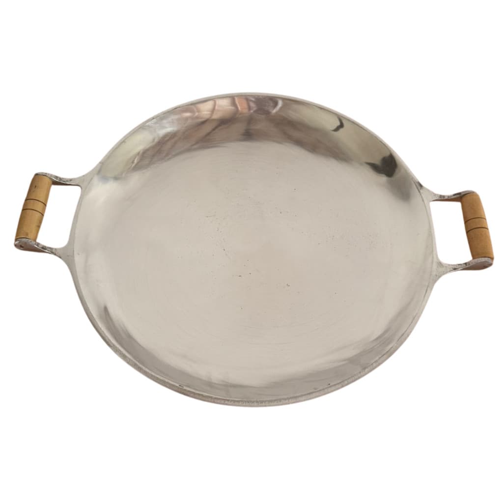 Chapa Grande de Alumínio Batido Polido 40cm–Disco Grosso e Resistente para Cozinha,Casa,Fogão, Churrasco,Panela.Polida