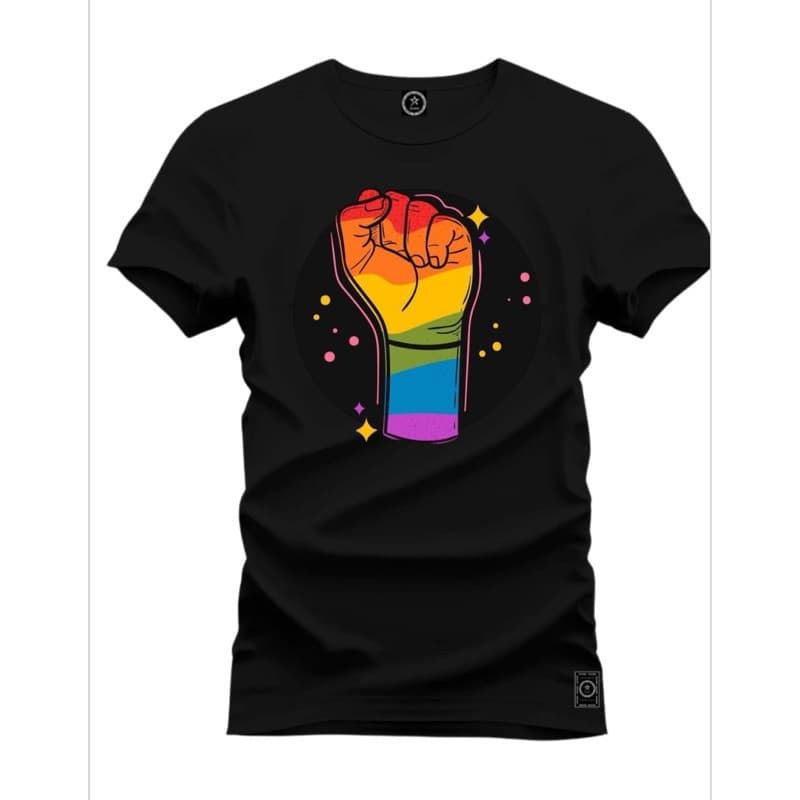 Camiseta LGBT Mao Colorida Envio Imediato 100% Algodão TrendBox Mania