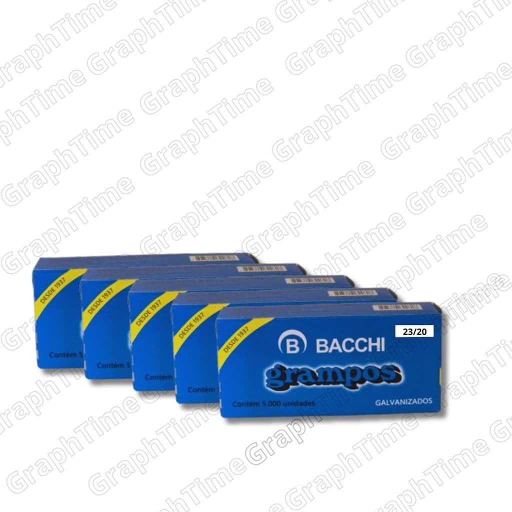 Grampos Bacchi - 23/20 - Galvanizados Bacchi com 1000 grampos para grampeador manual.