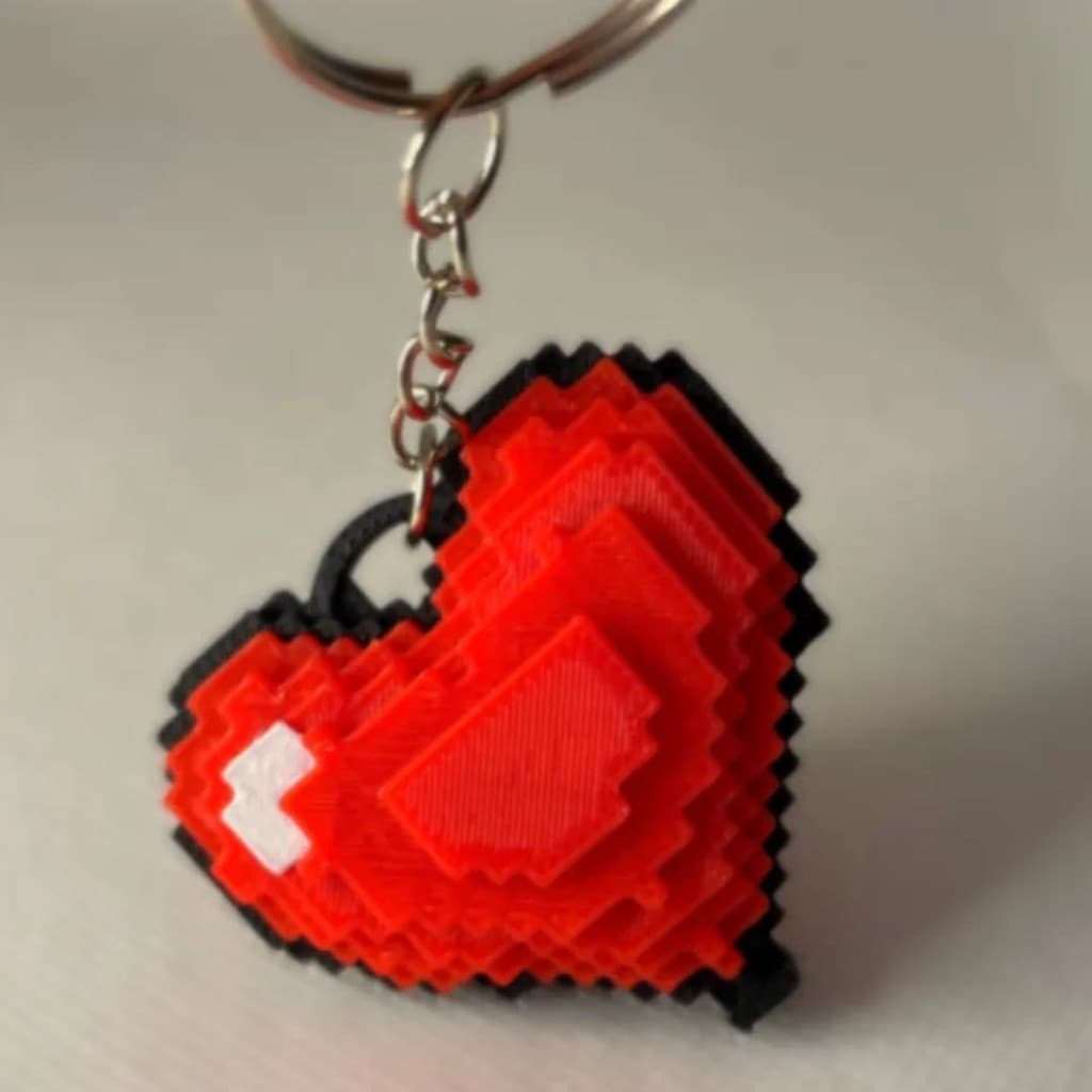 Chaveiro Pixel Heart Retro Geek Dia Dos Namorados Presente Geek Com Argola