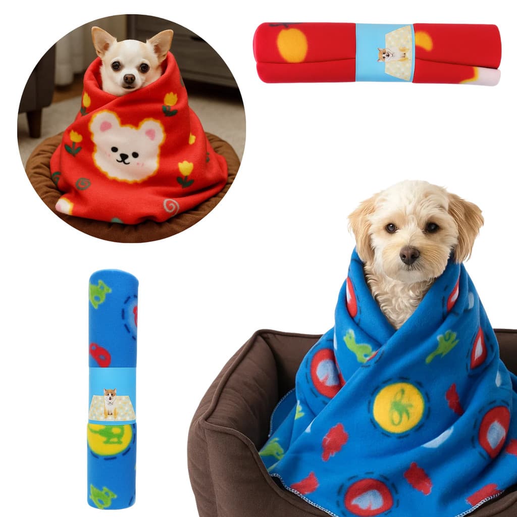 Manta Soft poliester Macia P/ Pet 100x80cm Cachorros e Gatos