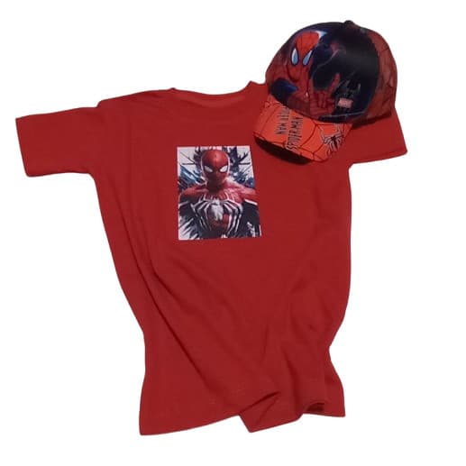 kit Infantil Camiseta e Boné Personagem