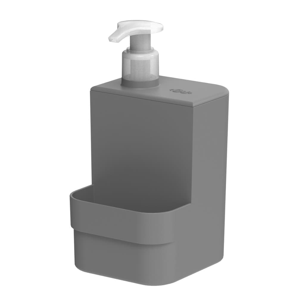 Suporte Porta Detergente Sabão Líquido C/ Espaço Para Bucha Pia Cozinha Prático Dispenser Pump Manual 500ml Trium - OU