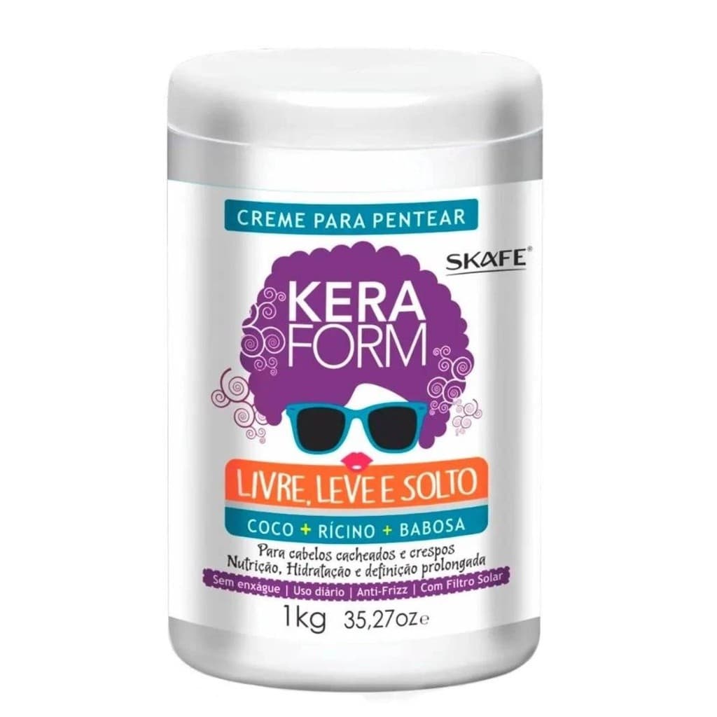 Creme Para Pentear Keraform Livre, Leve e Solto 1kg - Skafe