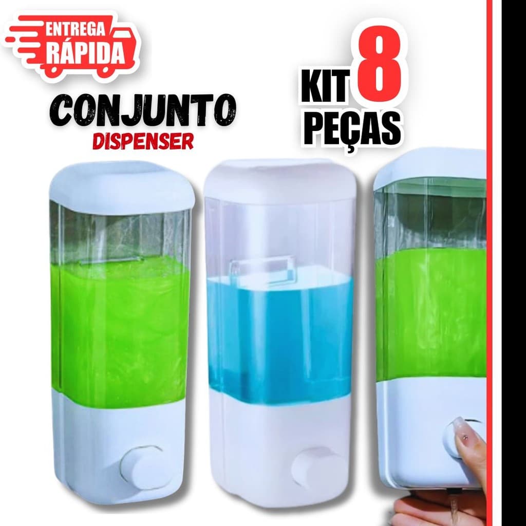 8 Unidades Dispenser Sabonete Líquido Sabão Álcool Gel Detergente Casa Banheiro Cozinha Variáveis