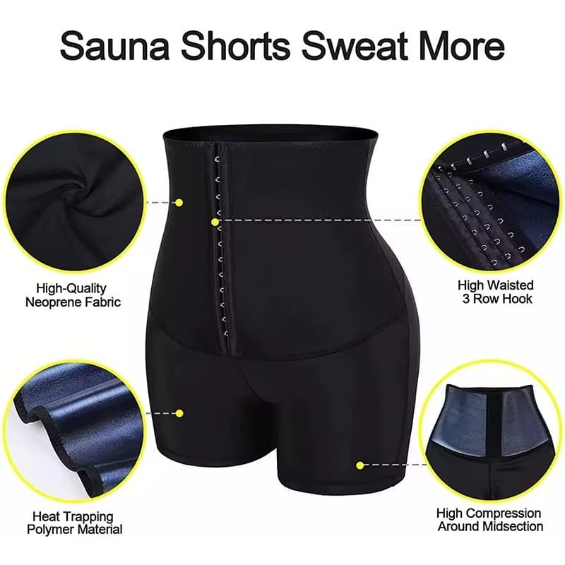 Shorts Modelador efeito sauna e Queima de Gordura sweating storm - S/M, L/XL, XXL/3XL. P.QIU