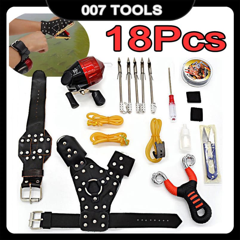 Kit Estilingue De Pesca Completo Inclui Flechas De Pesca Submarina E Carretel De Pesca