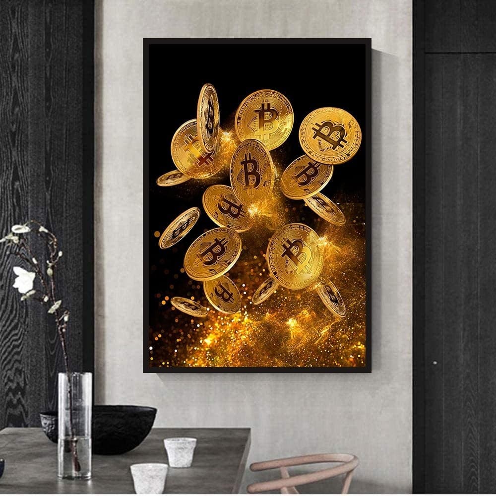 Quadro Decorativo GRANDE Alta Resolução Para Sala Quarto Escritório Quadro Bitcoin