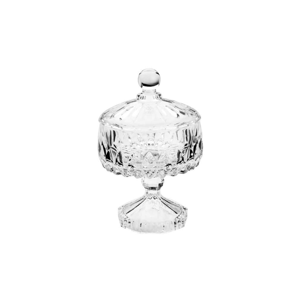 Potiche Bomboniere Baleiro de cristal com pé Wolff Louise  14x23cm