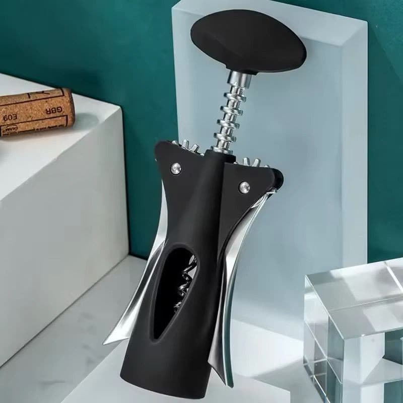 Saca Rolhas Abridor de Garrafas de Vinho Metal 19x7,5cm Cozinha aço inox P.QIU