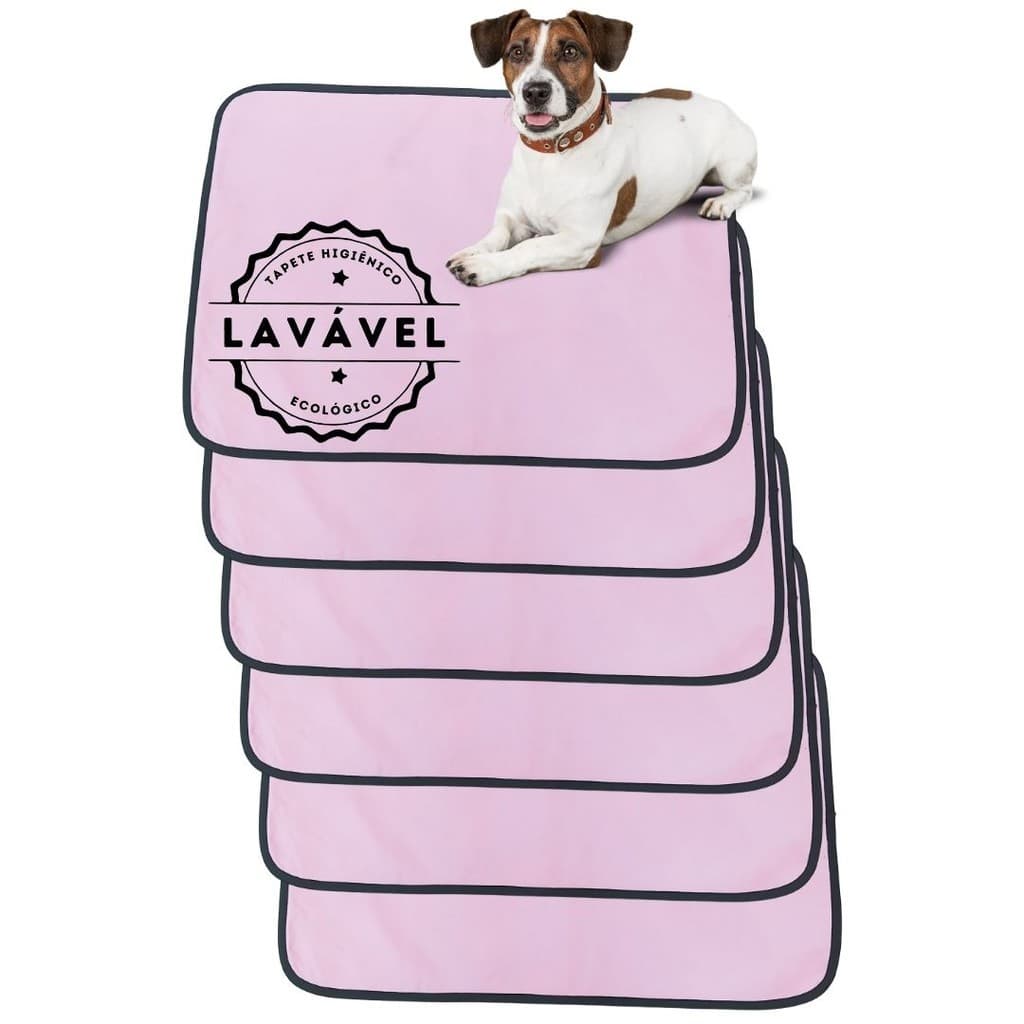 6 Banheiro para Cães Tecido Ecológico 70x50 Rosa - 200 Lavagens - Inteligente