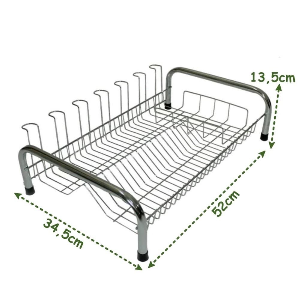 Escorredor de Louça 20 Pratos 7 Copos e Porta Talheres Aço Cromado, Preto e Branco cama luxo reforçado