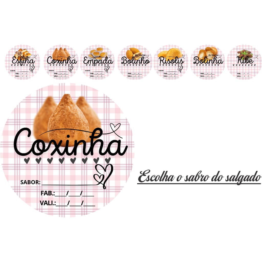 50 100 150 200 UNIDADES ADESIVO ETIQUETA TAG REDONDO 3,5 CM SALGADO ALGADINHO ESFIHA COZINHA EMPADA RISOLIS BOLINHA DE QUIJO KIBE  MODELO 2 A PROVA DE AGUA  AUTO ADESIVA UNIDADES PARA EMBAGENS CAIXAS SAQUINHO PAPEL TERMICO POTES E POTES DE GELADEIRA