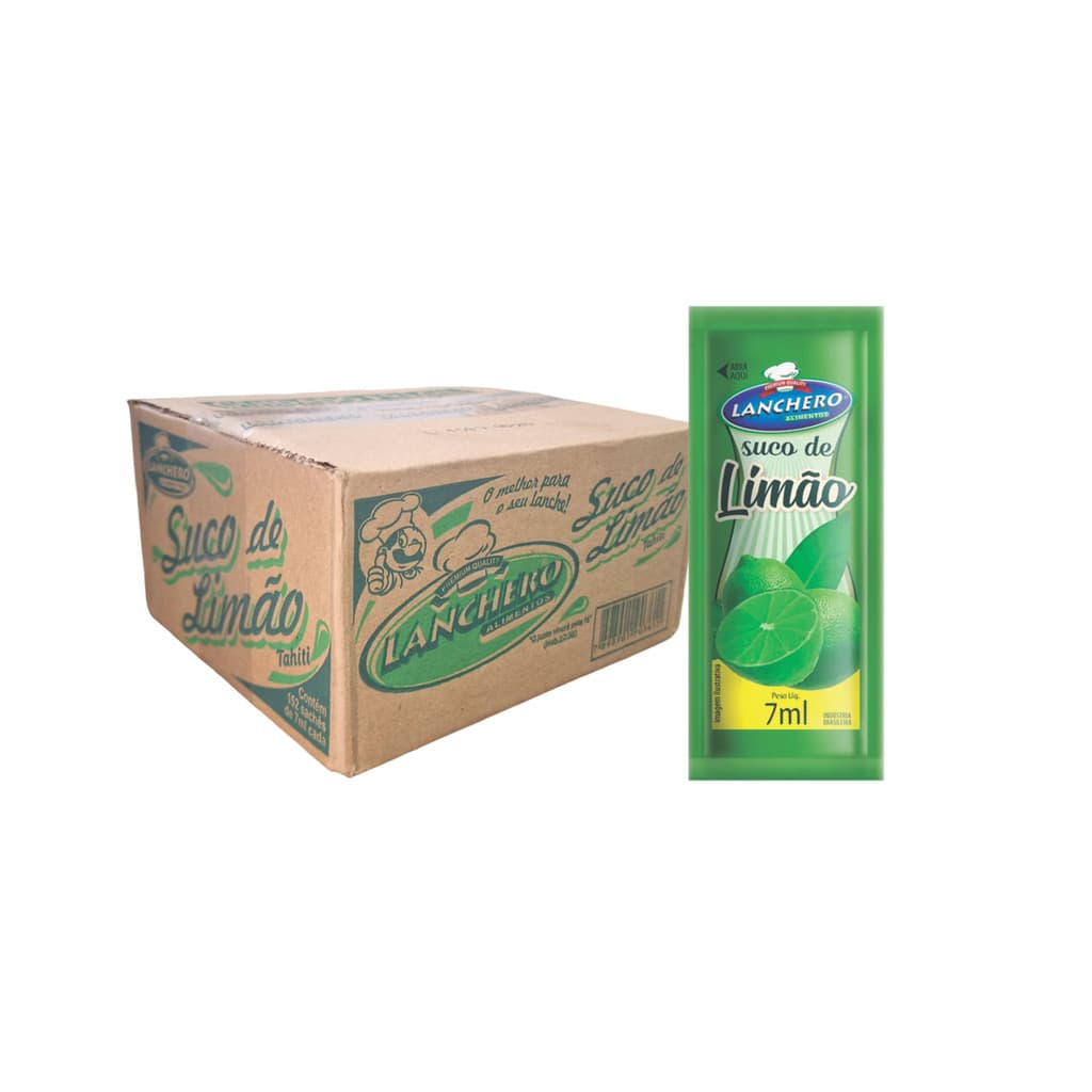 Suco de Limão Taiti P/ Salada Sachê 7ml Lanchero Cx 152 Un