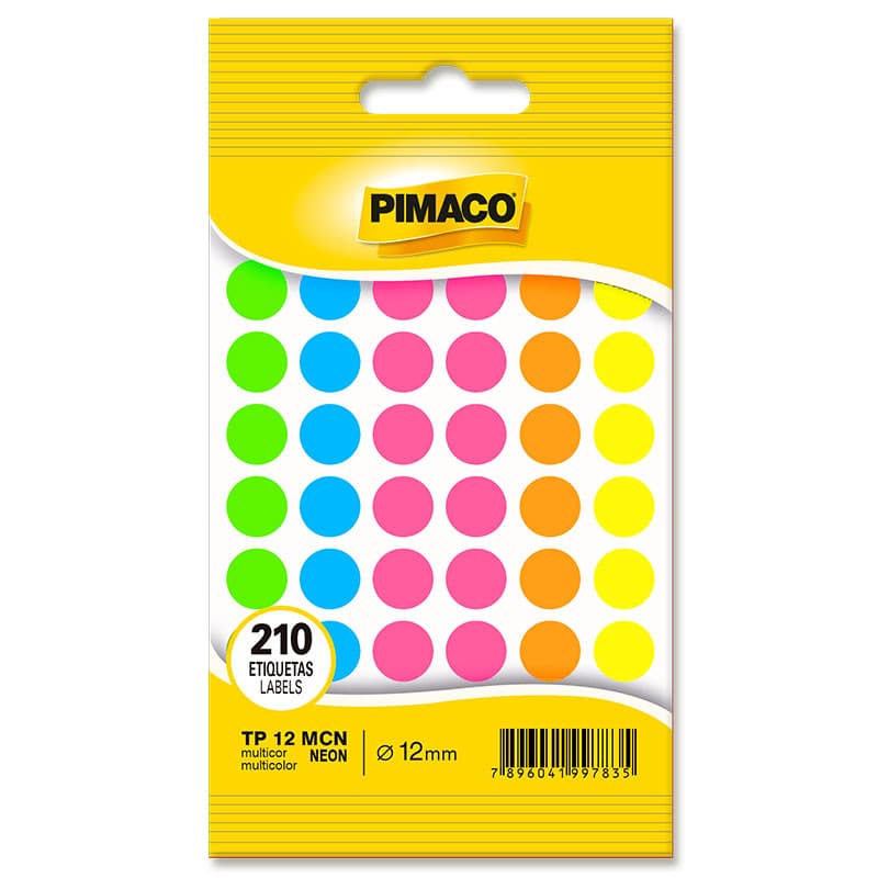 Etiqueta adesiva TP12 multicolor neon Pimaco