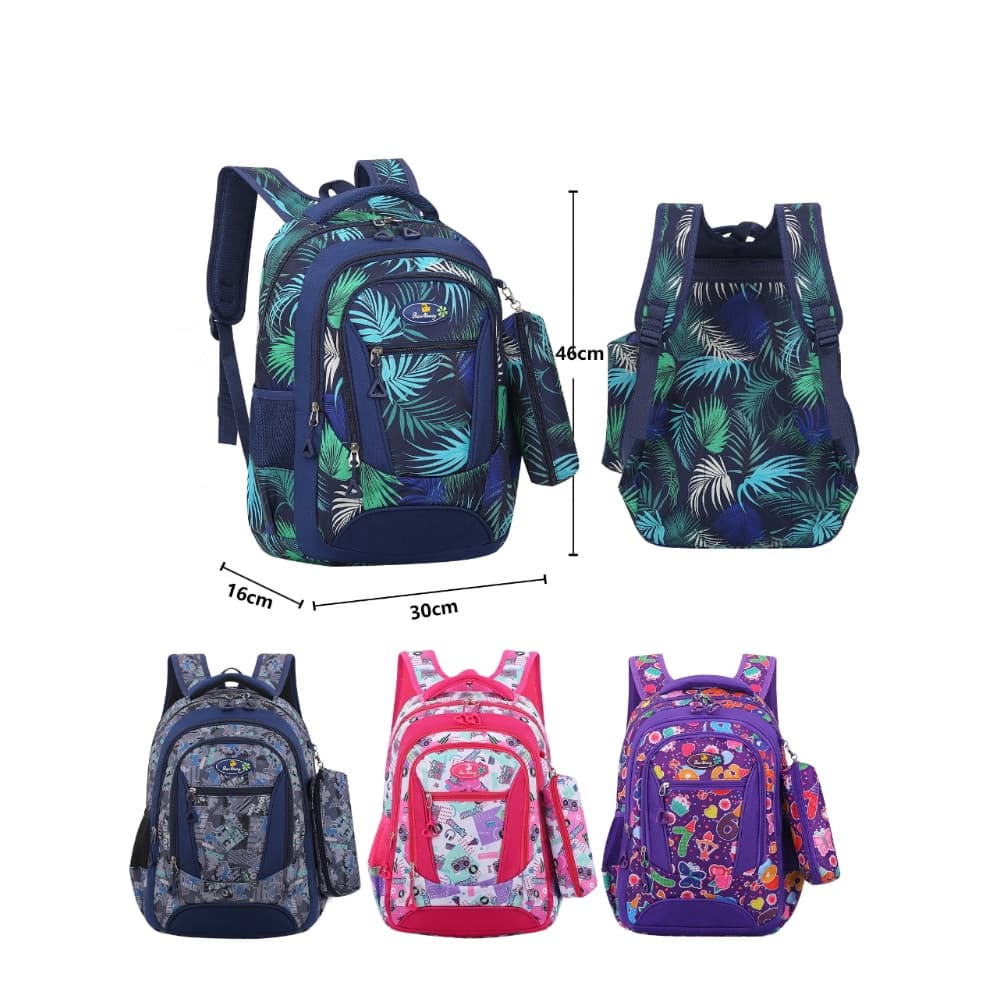 Mochila Escolar Com Estojo De Grande Versão Coreana/Japonesa Capacidade Para Estudante Feminina Nyon