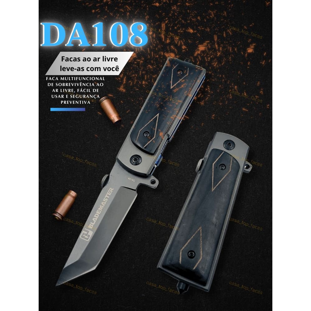 Faca multifuncional Blademaster M1911 Tanto C/clip E Quebra Vidro