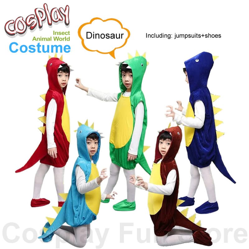 Fantasia de Dinossauro Dragão para Crianças, Macacão de Animais para Cosplay, Vestido de Dança de Desenho Animado para A