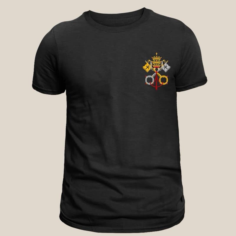 Camiseta Unissex Chave do Vaticano Igreja Católica Blusa Santa Igreja Católica 100% Algodão 2025