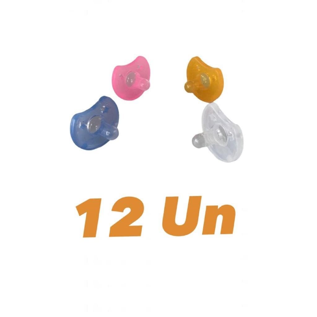 Chupeta Calmante Fase 1 Bico Silicone Redondo 12 Unidades