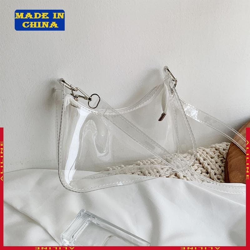 Senhoras Cor Sólida Transparente Axilas Bolsa Casual Hobos Ombro