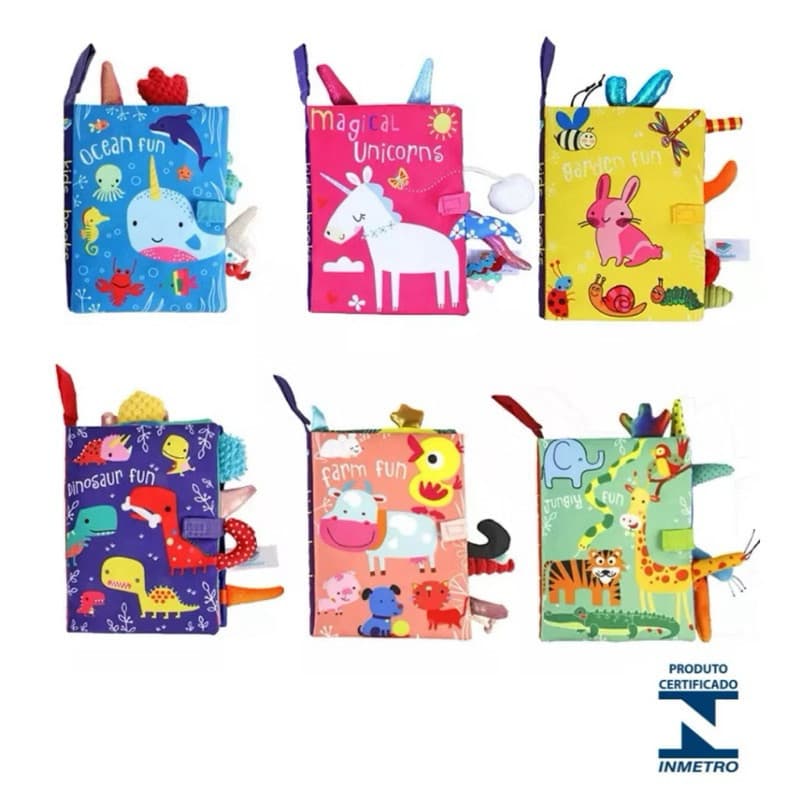 Livro para Bebê Sensorial Montessori Educativo123
