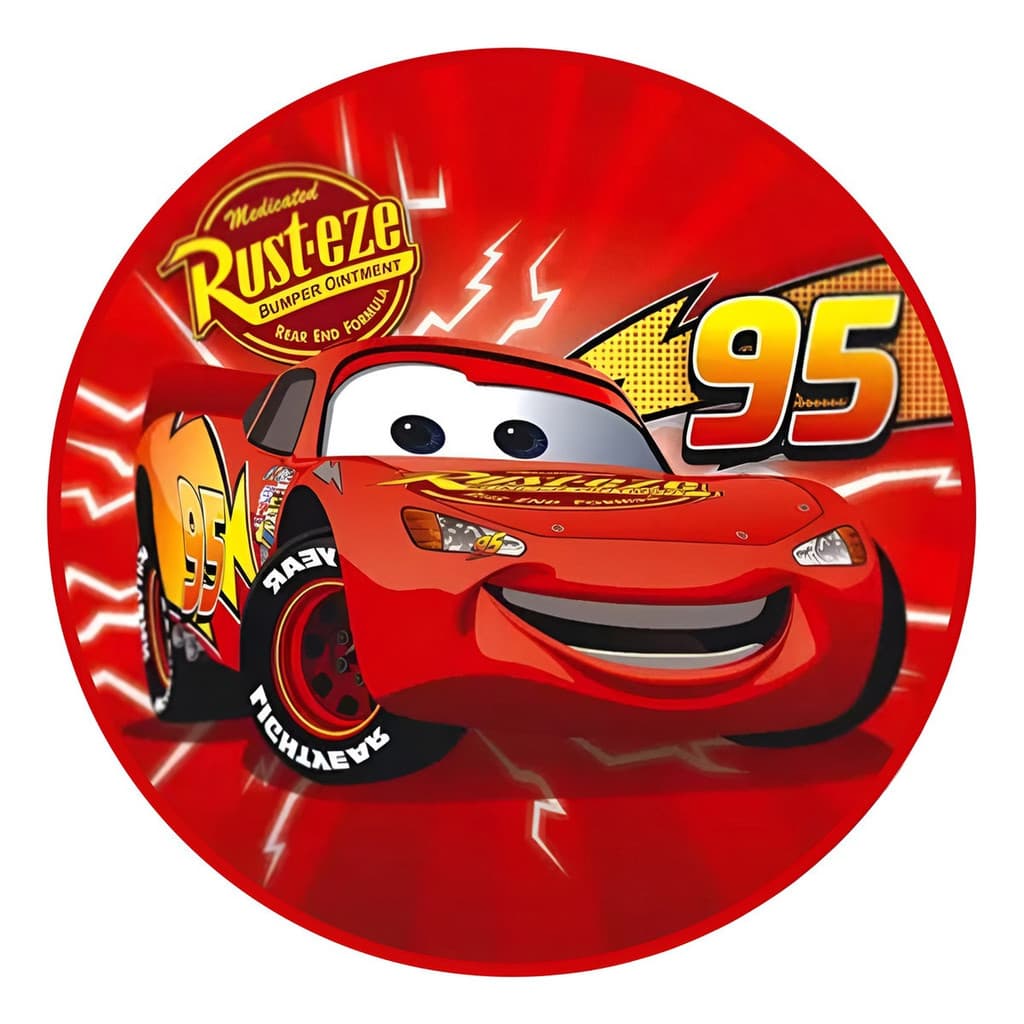 Capas Painel Redondo Mini Com Elástico 50x50cm Carros Vermelho Decoração Mesa