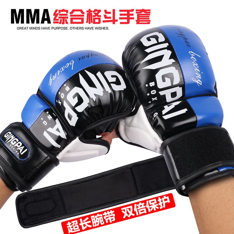 Luvas de meio dedo mma treinamento competição luvas de boxe luvas de cinco dedos engrossado saco de pancadas prático com