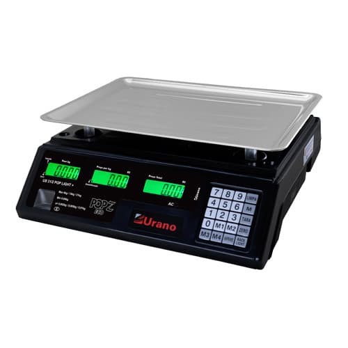 BALANÇA COMERCIAL DIGITAL COMPUTADORA BATERIA URANO 31KG TRIPLA ESCALA POP Z ECO/MIRA COM PRATO DE FRUTAS