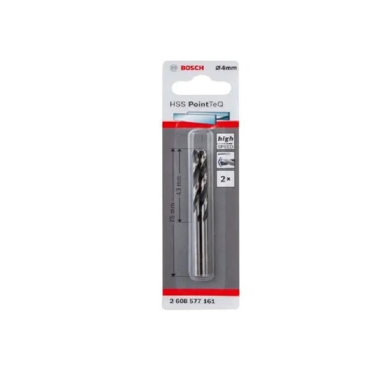 Broca para Metal Bosch Aço Rapido Hss Pointteq 4,0mm 2 Pecas