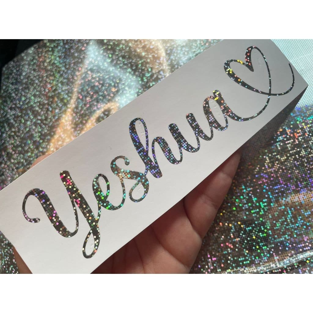 adesivo holográfico Yeshua para carro motos e caminhão 16 cm