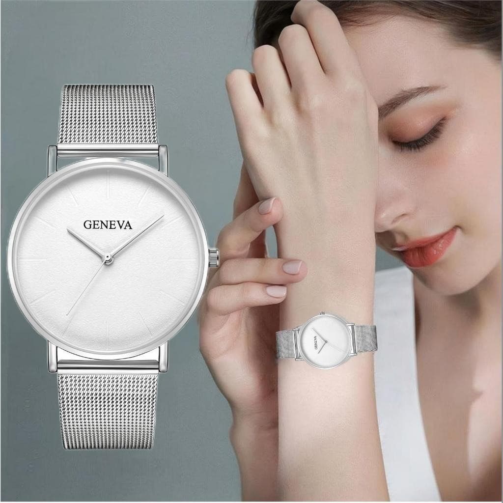 Relógio Feminino de Quartzo Extra Fino com Pulseira de Metal Milanês - Estilo Elegante e Versátil