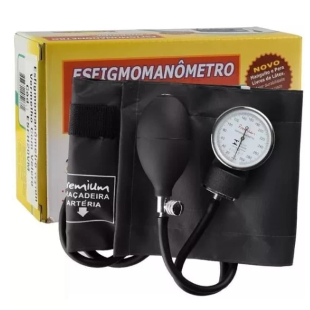 Aparelho de Pressão Arterial Esfigmomanômetro Premium Preto