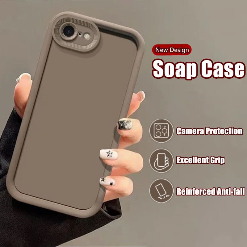 Adequado para Apple iPhone 7 8 Plus X XR XS Max 11 12 13 14 15 Pro Max SE2 SE3 Proteção de Câmera Minimalista Macio Silicone Sabão Capa Fina Fosca Anti marca de dedos Capa Protetora