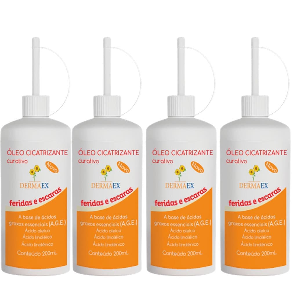 Óleo De Girassol Cicatrizante Curativo  kit 4x 200ml Dermaex