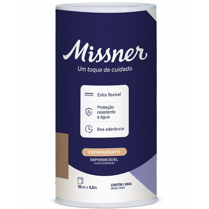 Esparadrapo Bege 10cm x 4,5m Impermeável Unidade - Missner