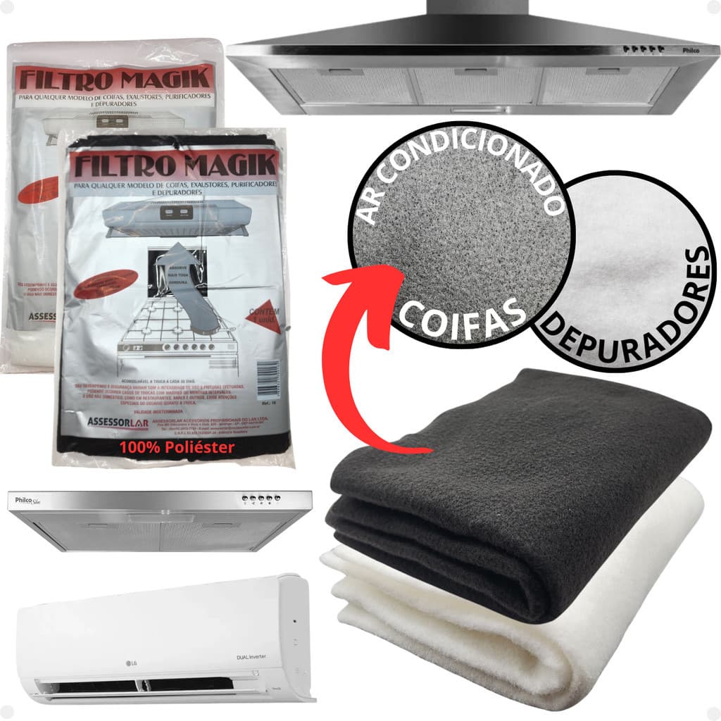 FILTRO MAGIK MANTA UNIVERSAL PARA COIFA DEPURADOR AR CONDICIONADO ASSESSORLAR