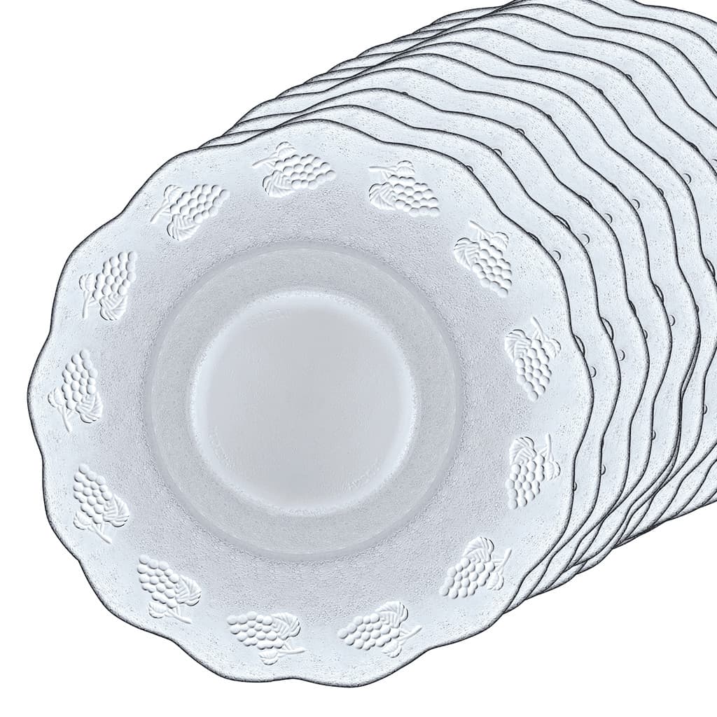 Jogo Pratos Fundos Vidro Transparente Resistente Louça 20cm