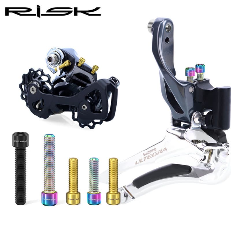 Parafusos De Desviador Dianteiro/Traseiro De Bicicleta RISK Para MTB XT X7 X9 Ajuste De Mudança Parafuso De Liga De Titâ