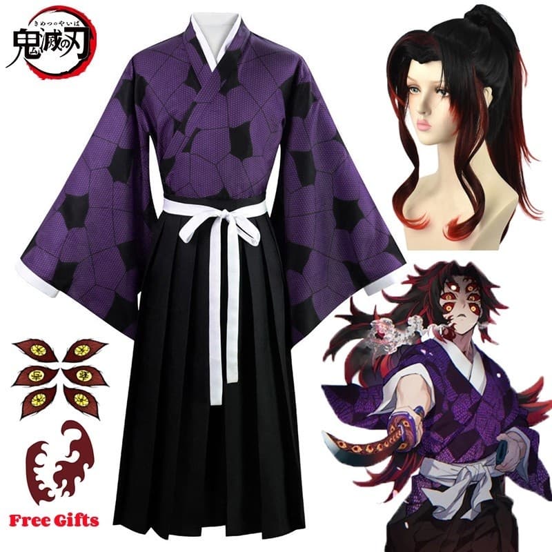 Anime Demon Slayer Kokushibo Cosplay Fantasia Kimetsu No Yaiba Kokushibou Kimono Haori Fantasias De Halloween Para Homens