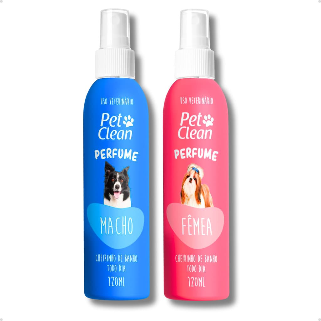 Kit Perfume Colônia para Cachorro e Gato Pet Shop Macho e Fêmea 120ML - Pet Clean