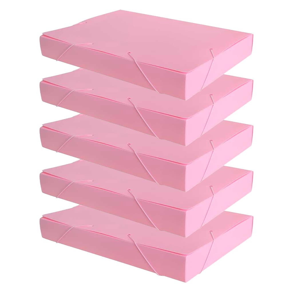 Pastas Rosa Pastel A4 com Aba e Elástico 1424 - 5 Unidades